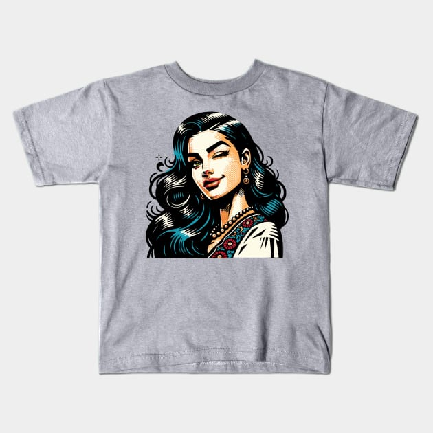 Italian Woman Kids T-Shirt by JSnipe